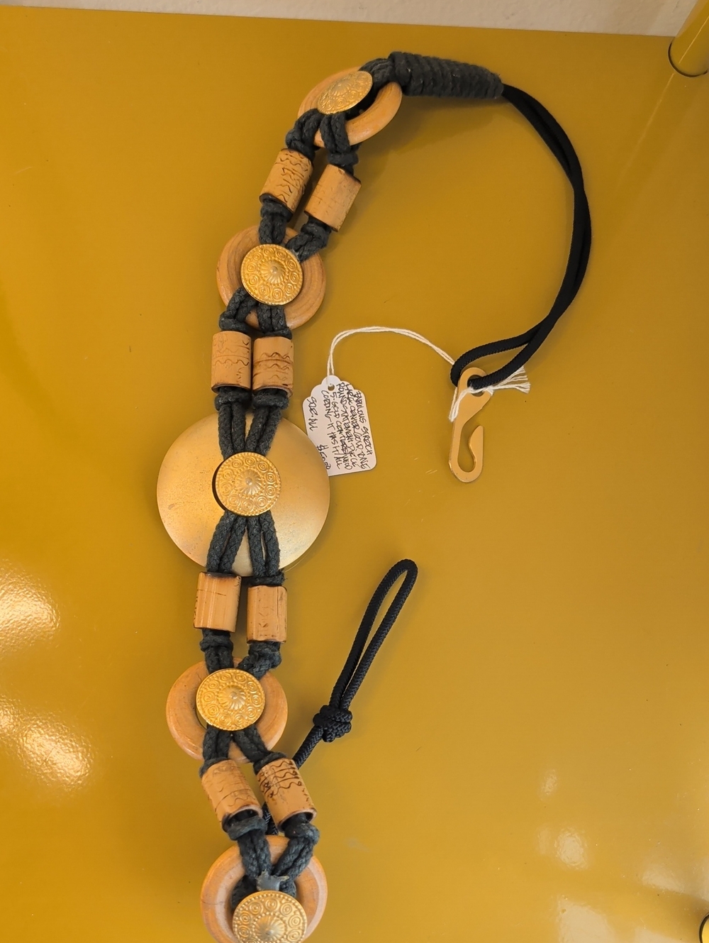 Handcrafted Black and Tan Statement Necklace